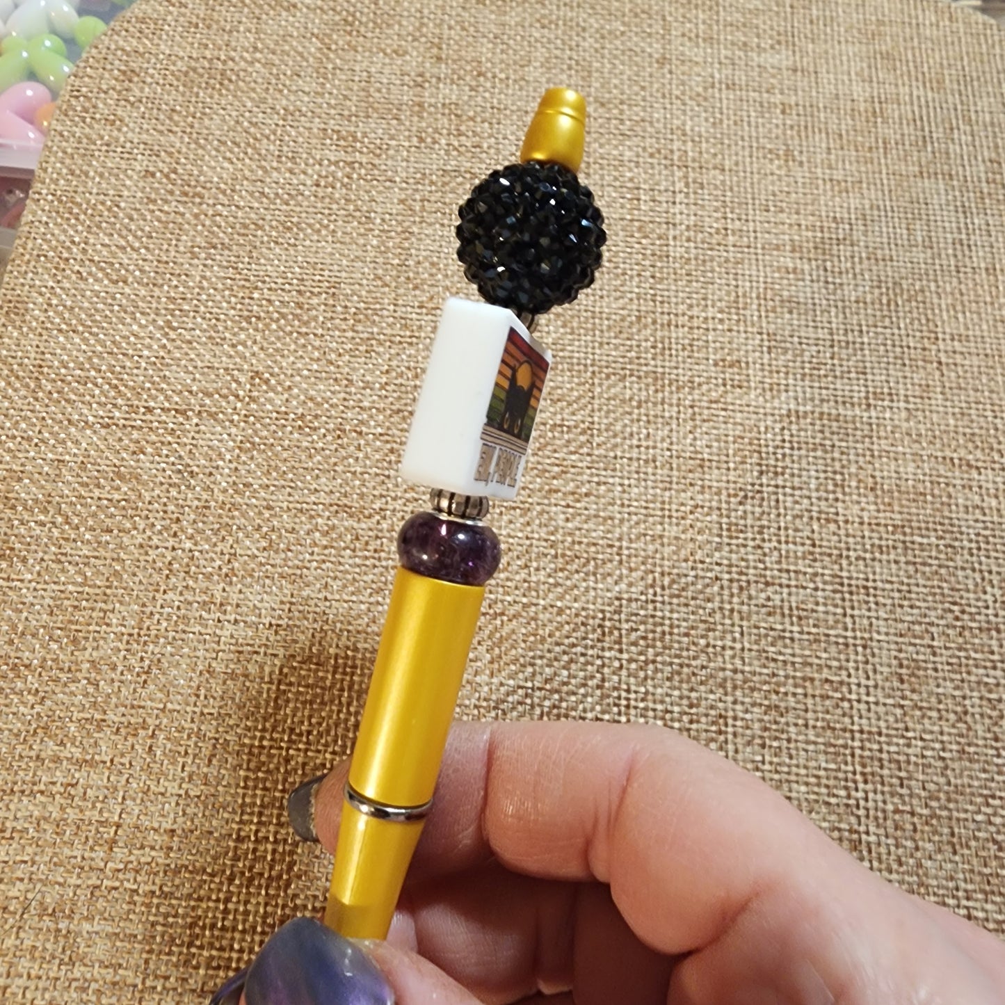 Hand beaded pen